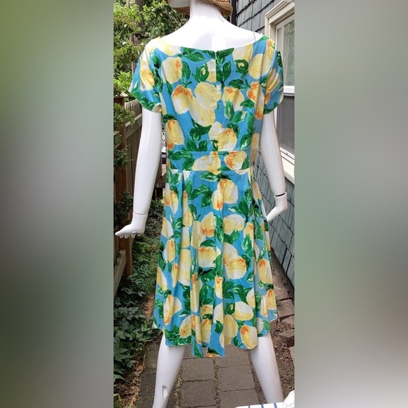 Lady voluptuous cotton blend yellow, green and pale floral dress size 18(XXL) - Picture 4 of 14